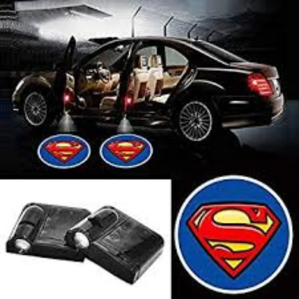 4x PCs Superman Logo Wireless Car Door Welcome Laser Projector Emblem